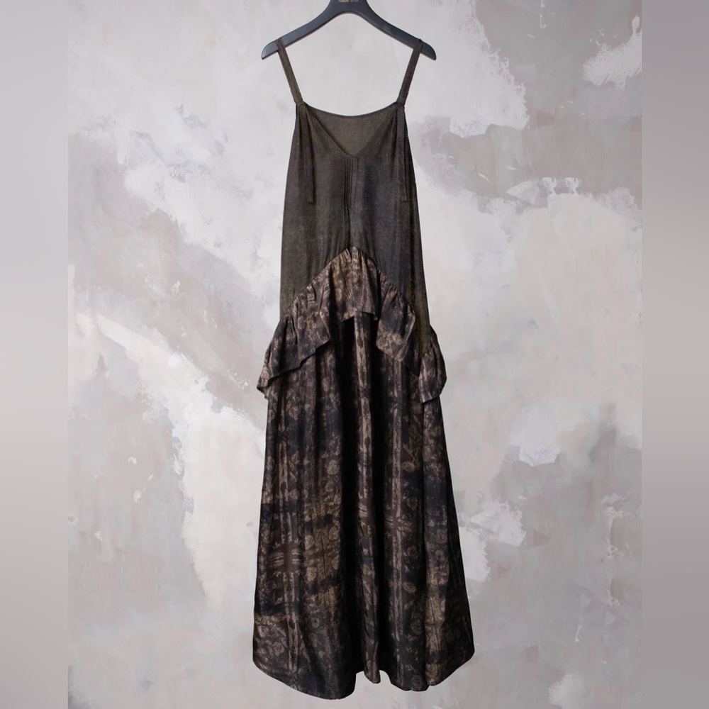 Brow Sleeveless Spaghetti Strap Maxi Sundress